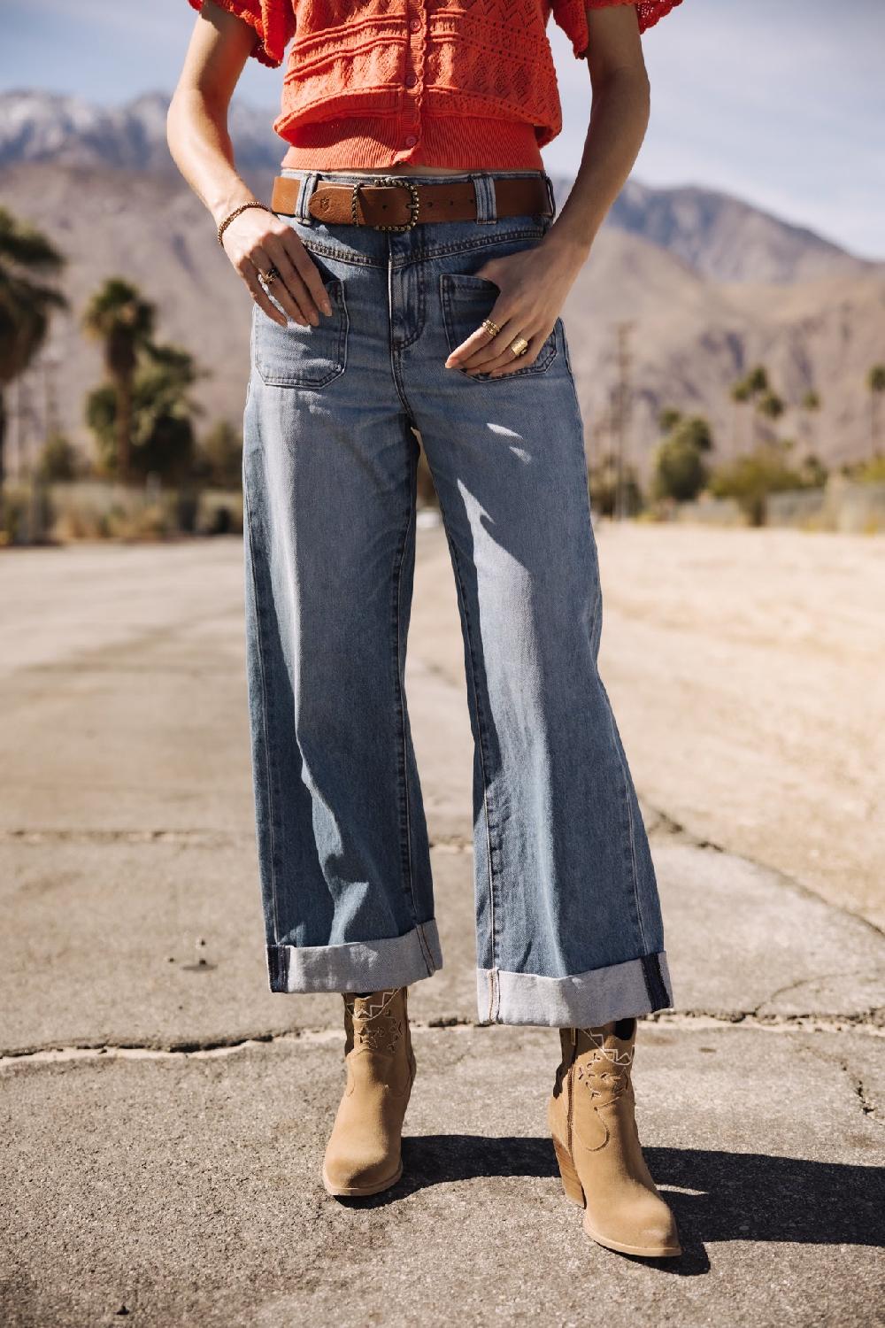 Freeman T. Porter Alice Denim Jeans Cropped Large Femme Syracuse