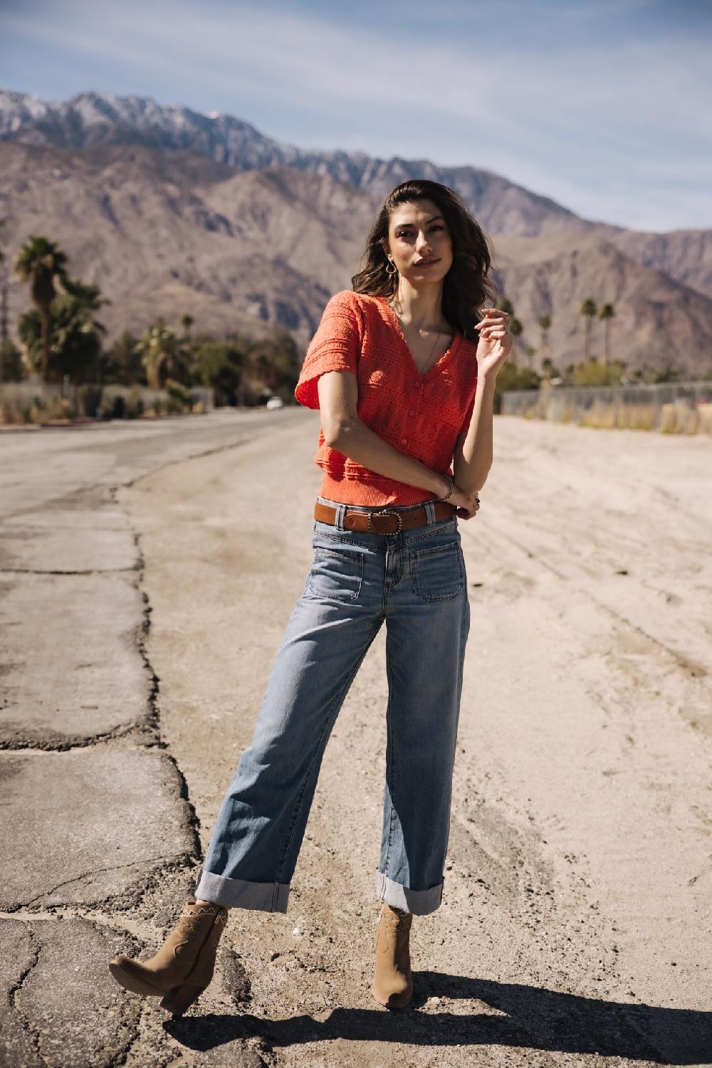 freeman t. porter Alice Denim Jeans cropped large Femme syracuse