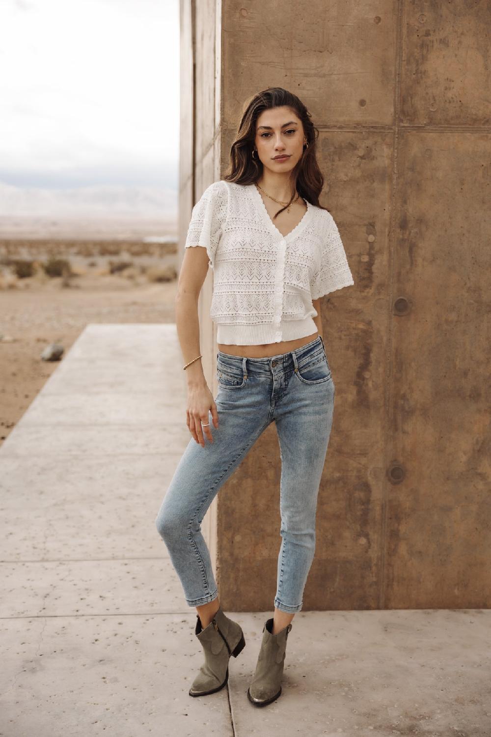 Freeman T. Porter Anae S-SDM Jeans Super Slim Cropped Femme Boceano Studs