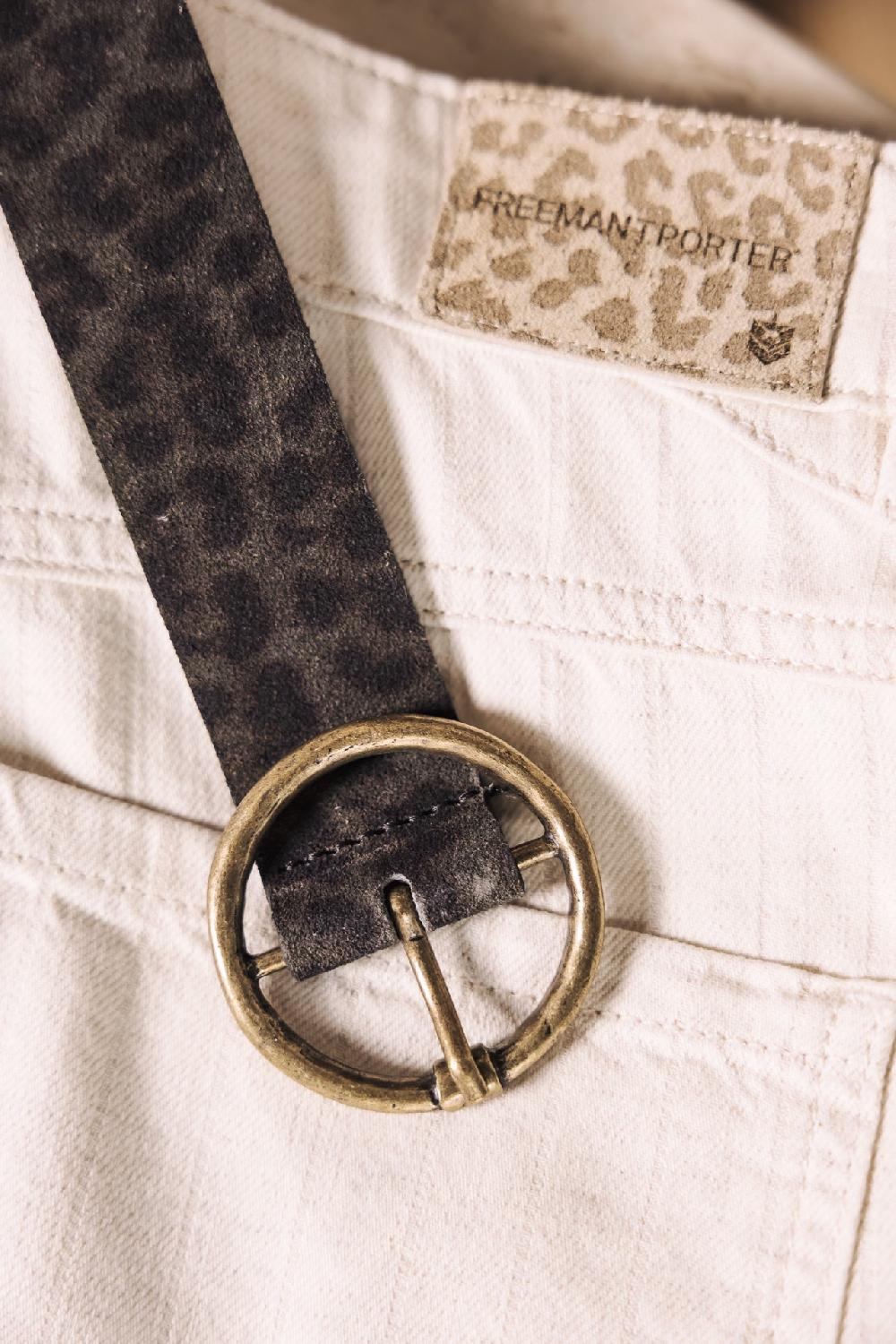 freeman t. porter Angelisa Leo Ceinture en cuir Femme khaki