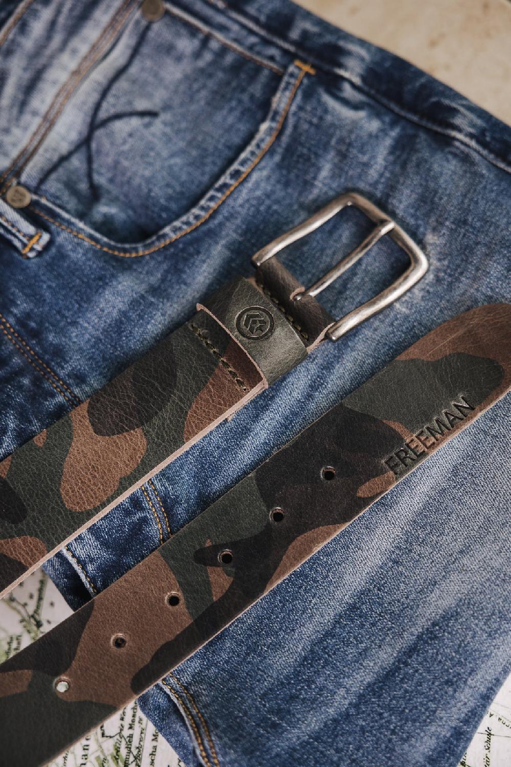 freeman t. porter Anicee Ceinture en cuir Homme camo