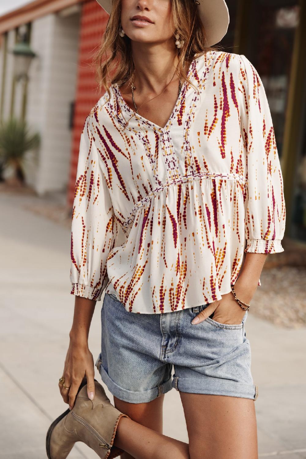 freeman t. porter Anile Desert Tie & Dye Blouse fluide Femme egret freeman t. porter Anile Desert Tie & Dye Blouse fluide Femme egret