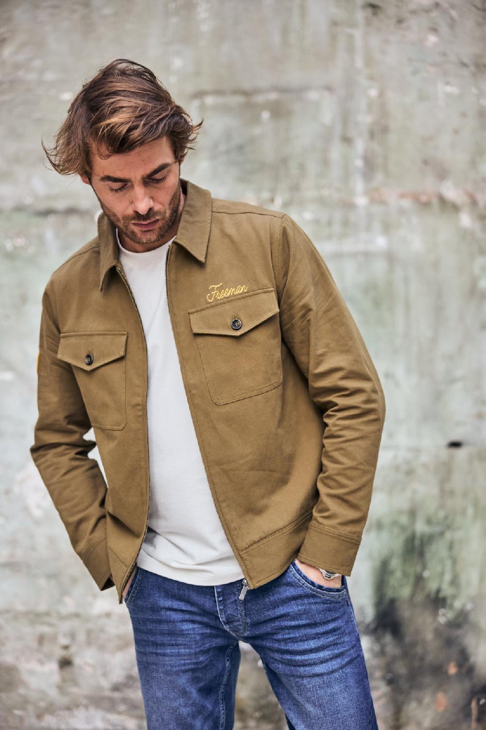 Freeman T. Porter Antonio Dover Veste Avec Broderie Et Patch Homme Dusky Green
