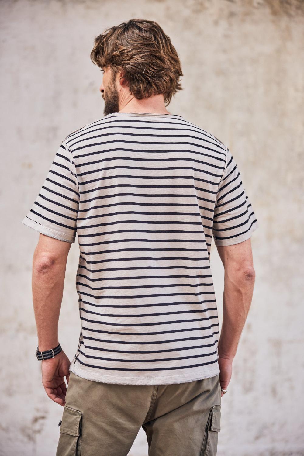 Freeman T. Porter Apollo T-shirt à Rayures Homme Original