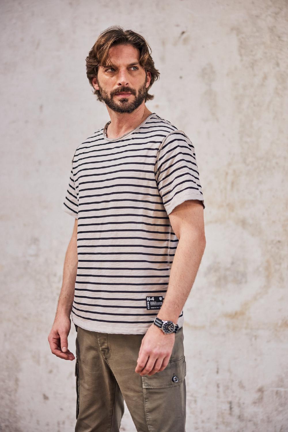 Freeman T. Porter Apollo T-shirt à Rayures Homme Original