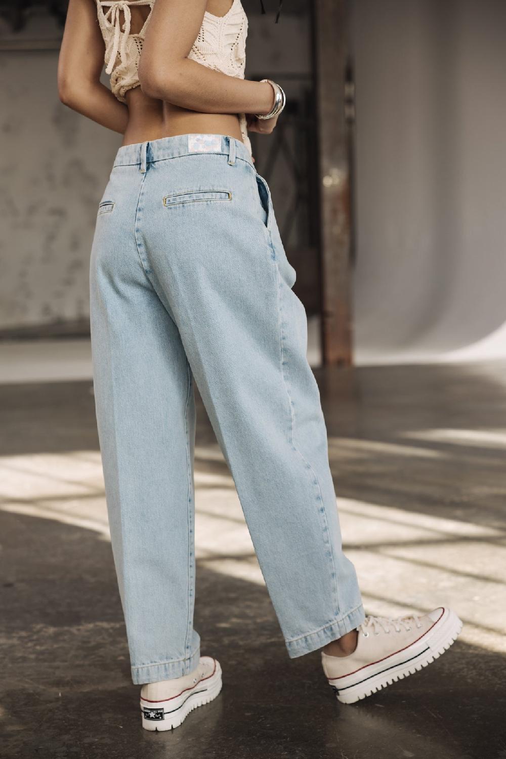 Freeman T. Porter Archy Jeans à Pinces Balloon Femme Light Blue