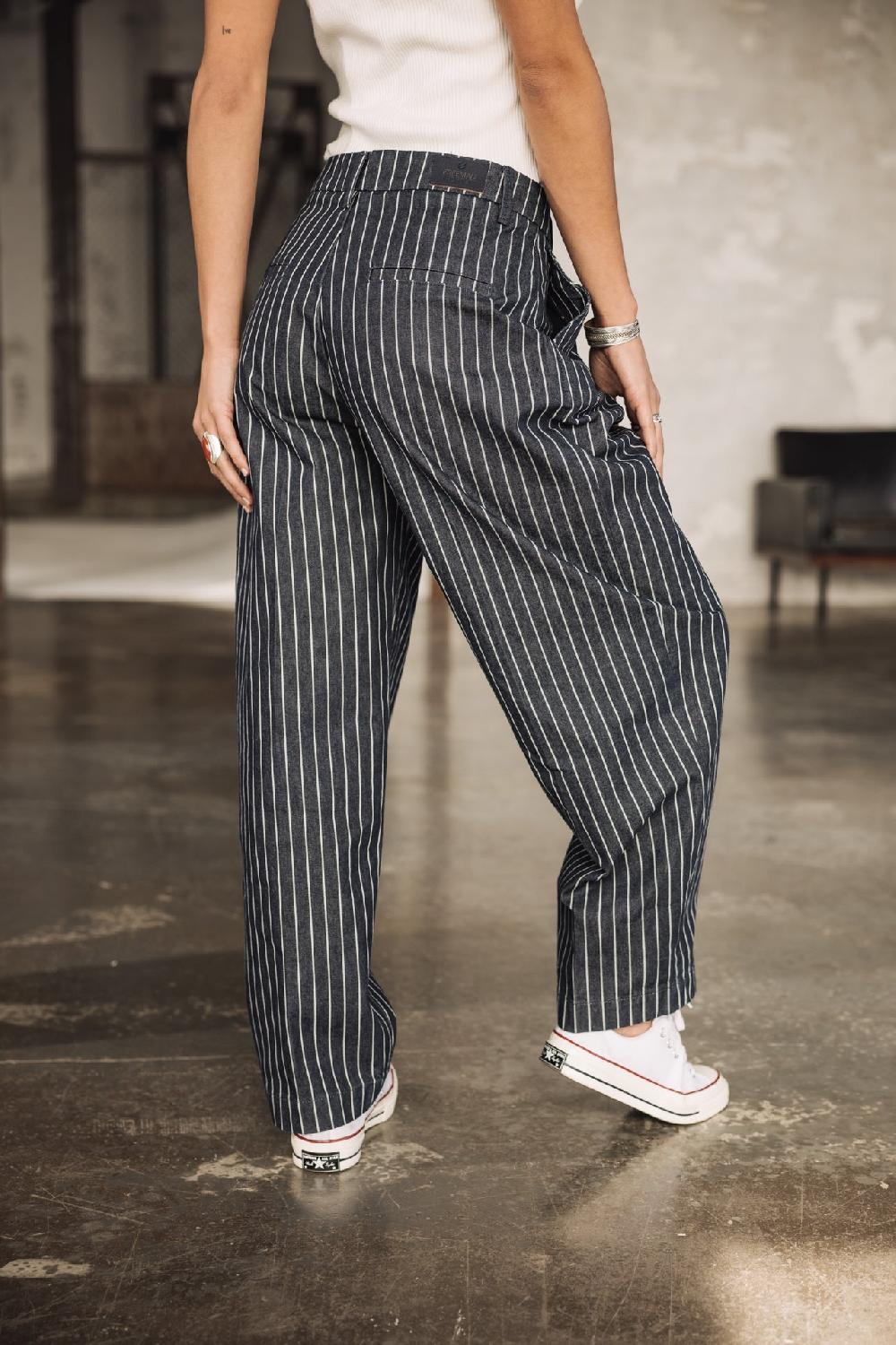 Freeman T. Porter Archy Jeans à Pinces Balloon Femme Navy