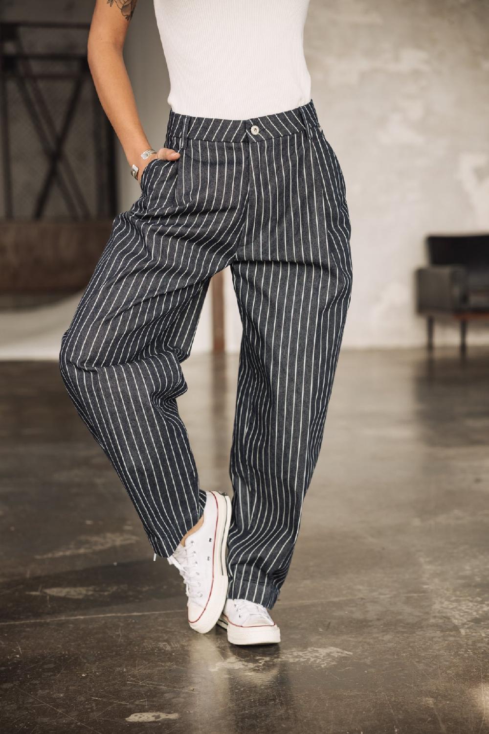 freeman t. porter Archy Jeans à pinces balloon Femme navy