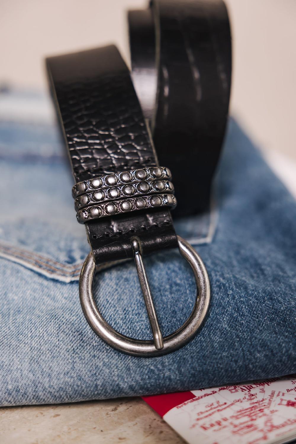 freeman t. porter Aubry Ceinture en cuir Femme black