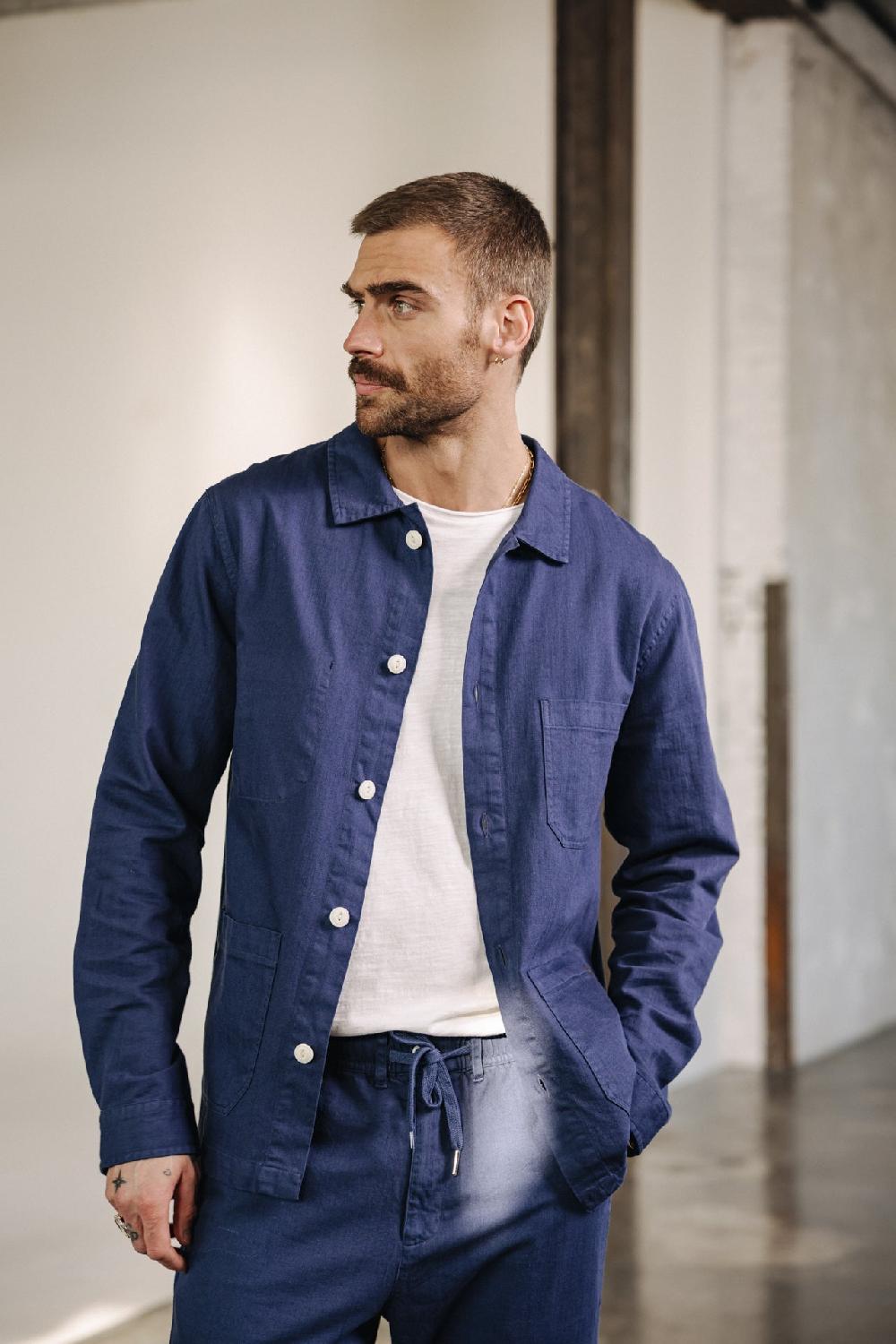 Freeman T. Porter Barney Cot Slub Veste Workwear Homme Blueprint