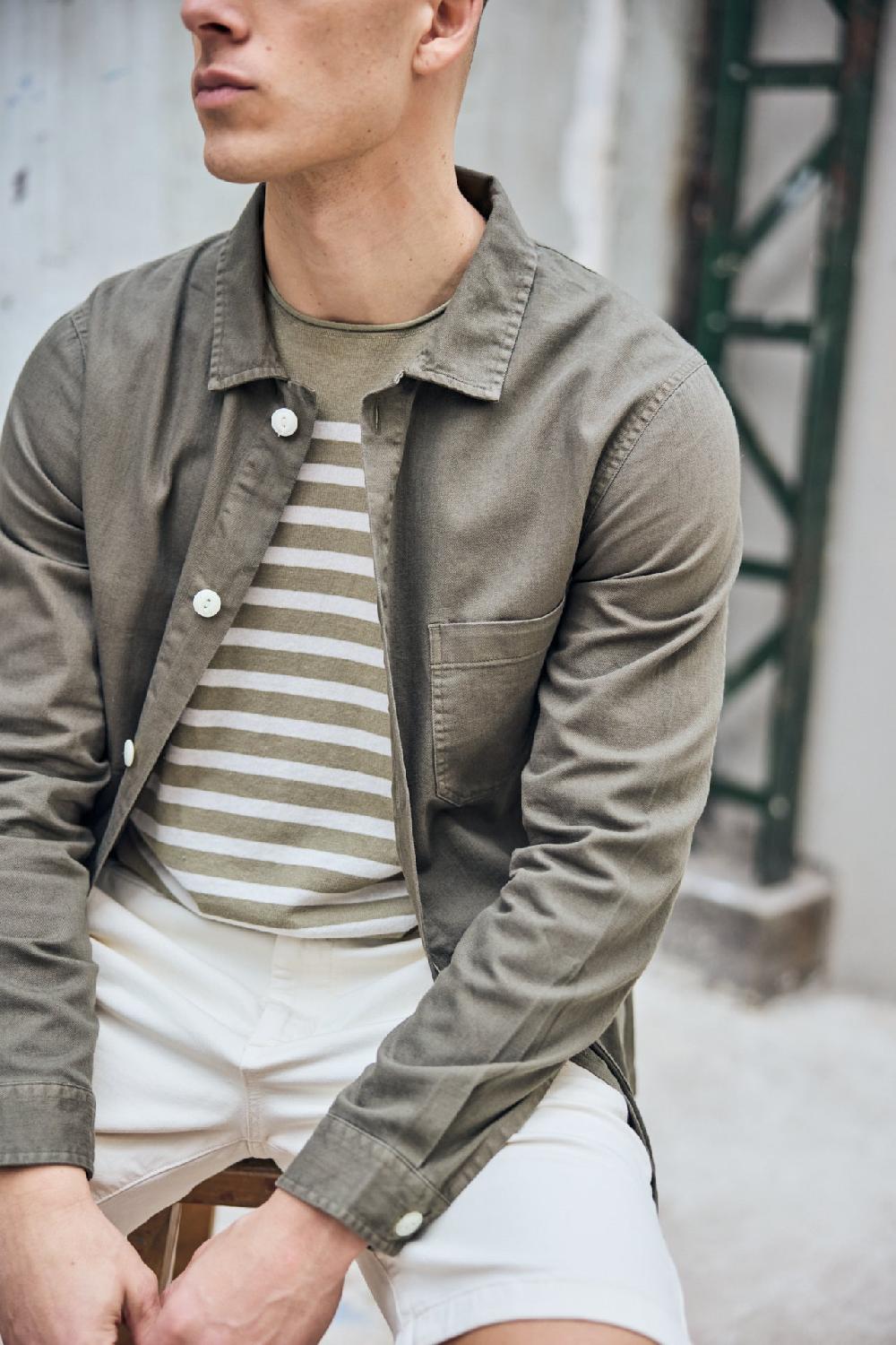 Freeman T. Porter Barney Cot Slub Veste Workwear Homme Deep Lichen Green