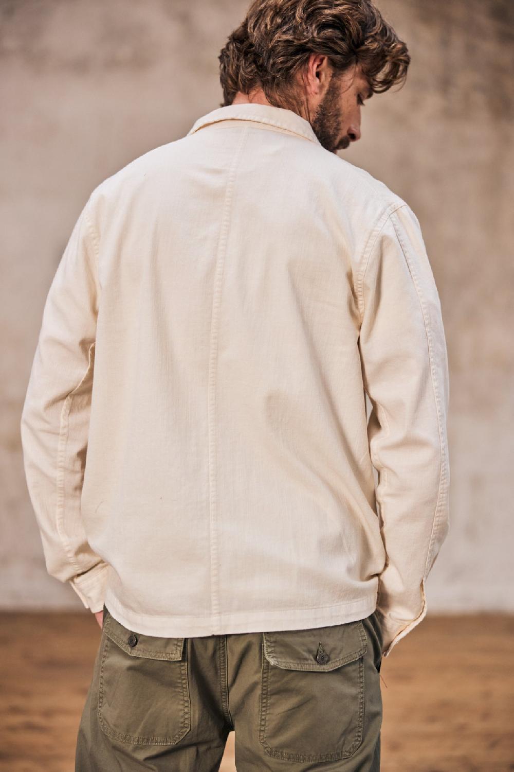 Freeman T. Porter Barney Cot Slub Veste Workwear Homme Light Gray