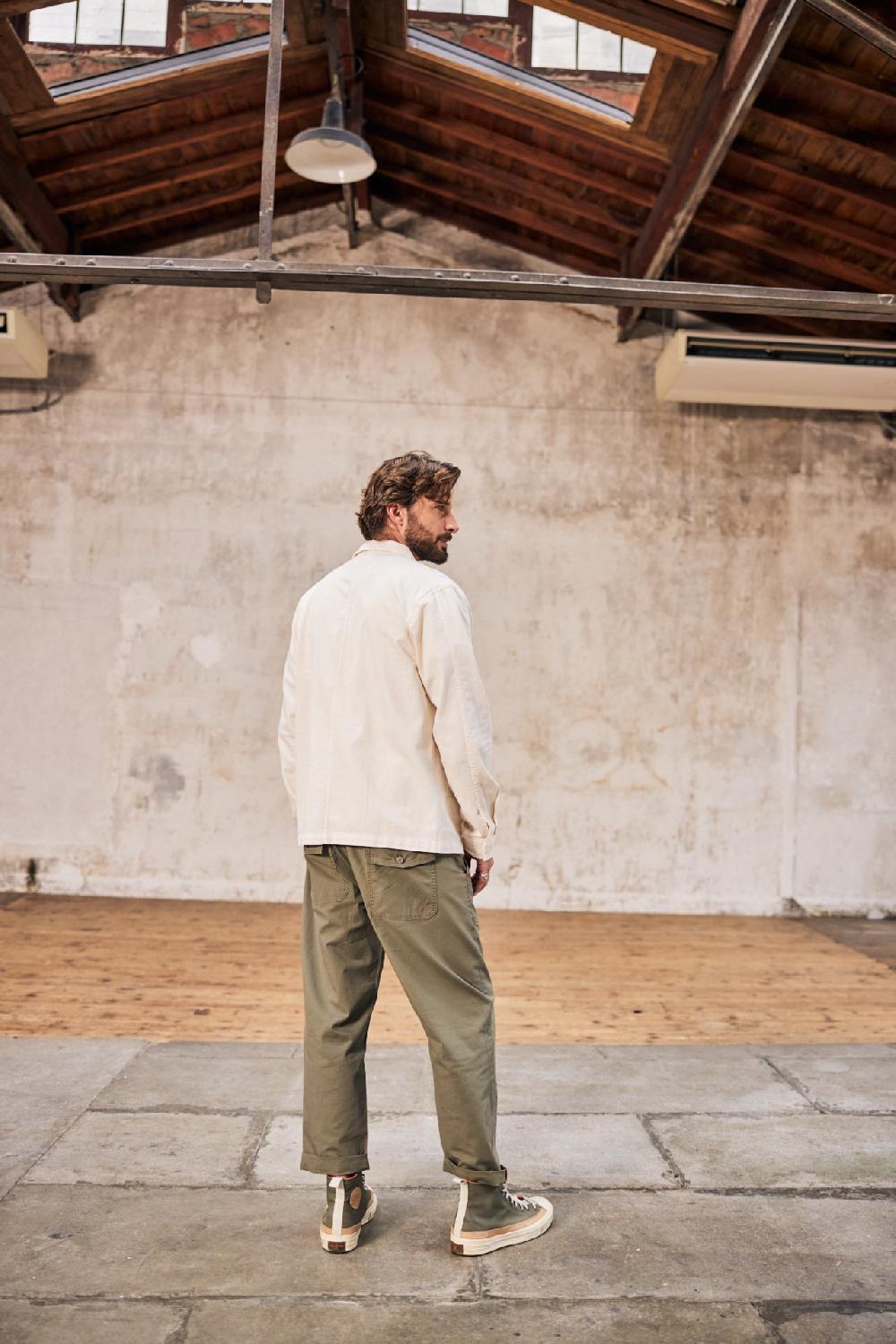 Freeman T. Porter Barney Cot Slub Veste Workwear Homme Light Gray