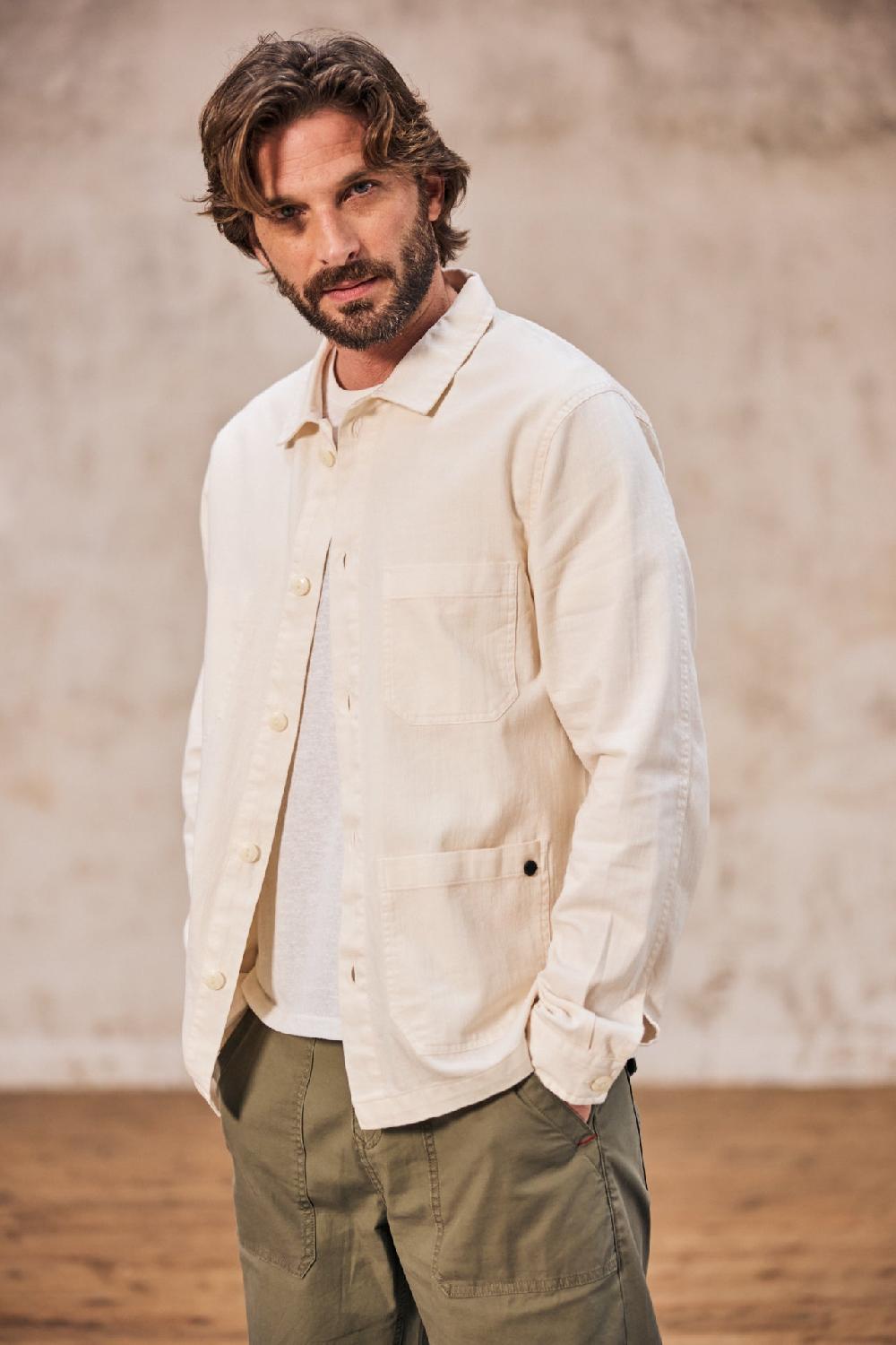 freeman t. porter Barney Cot Slub Veste workwear Homme light gray