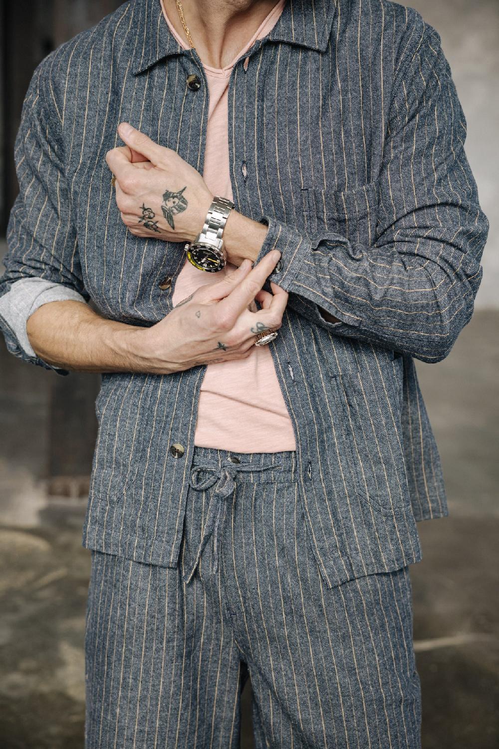Freeman T. Porter Barney Zappy Veste Workwear Homme Indigo