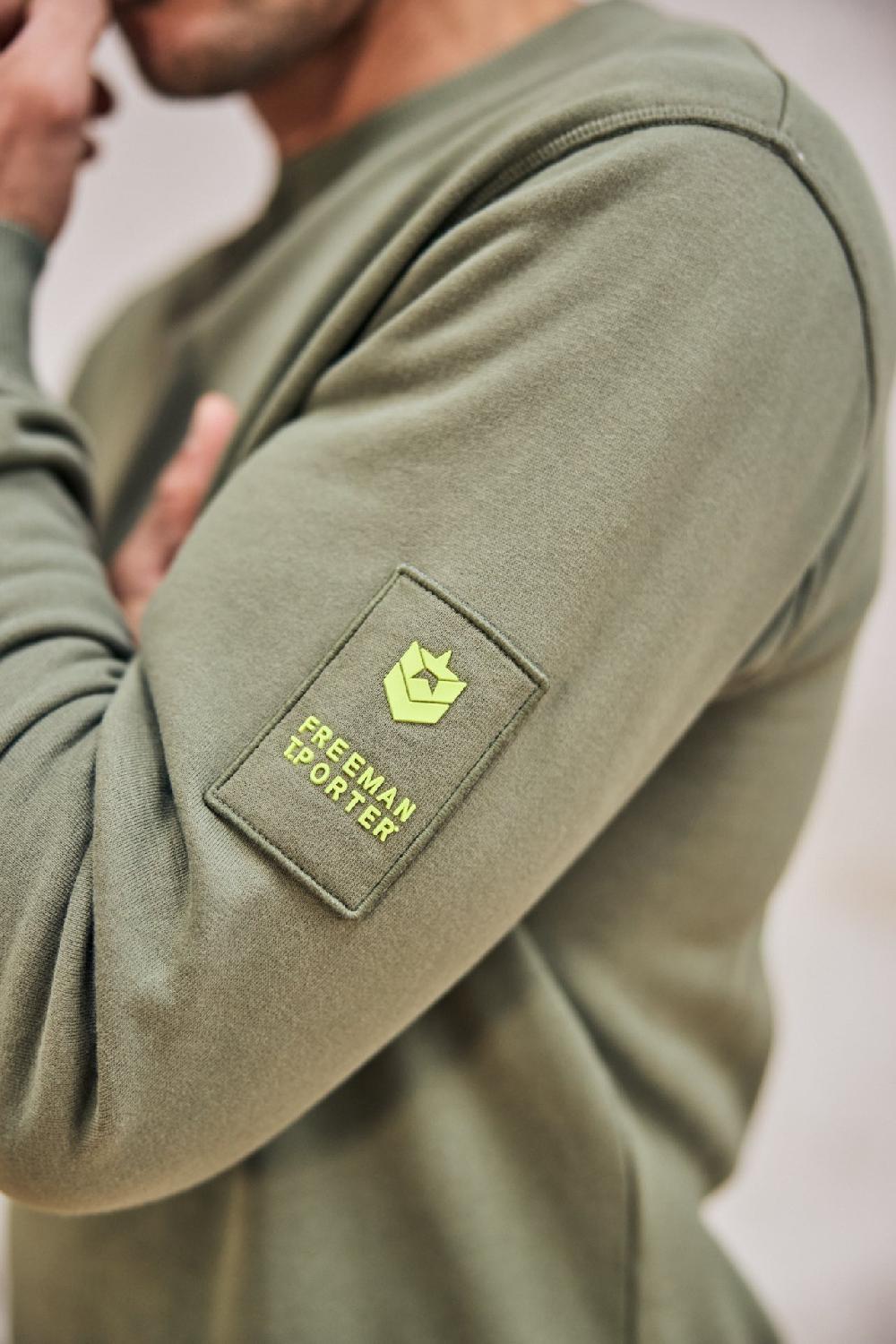 Freeman T. Porter Baton Snug Sweat Col Rond Homme Deep Lichen Green