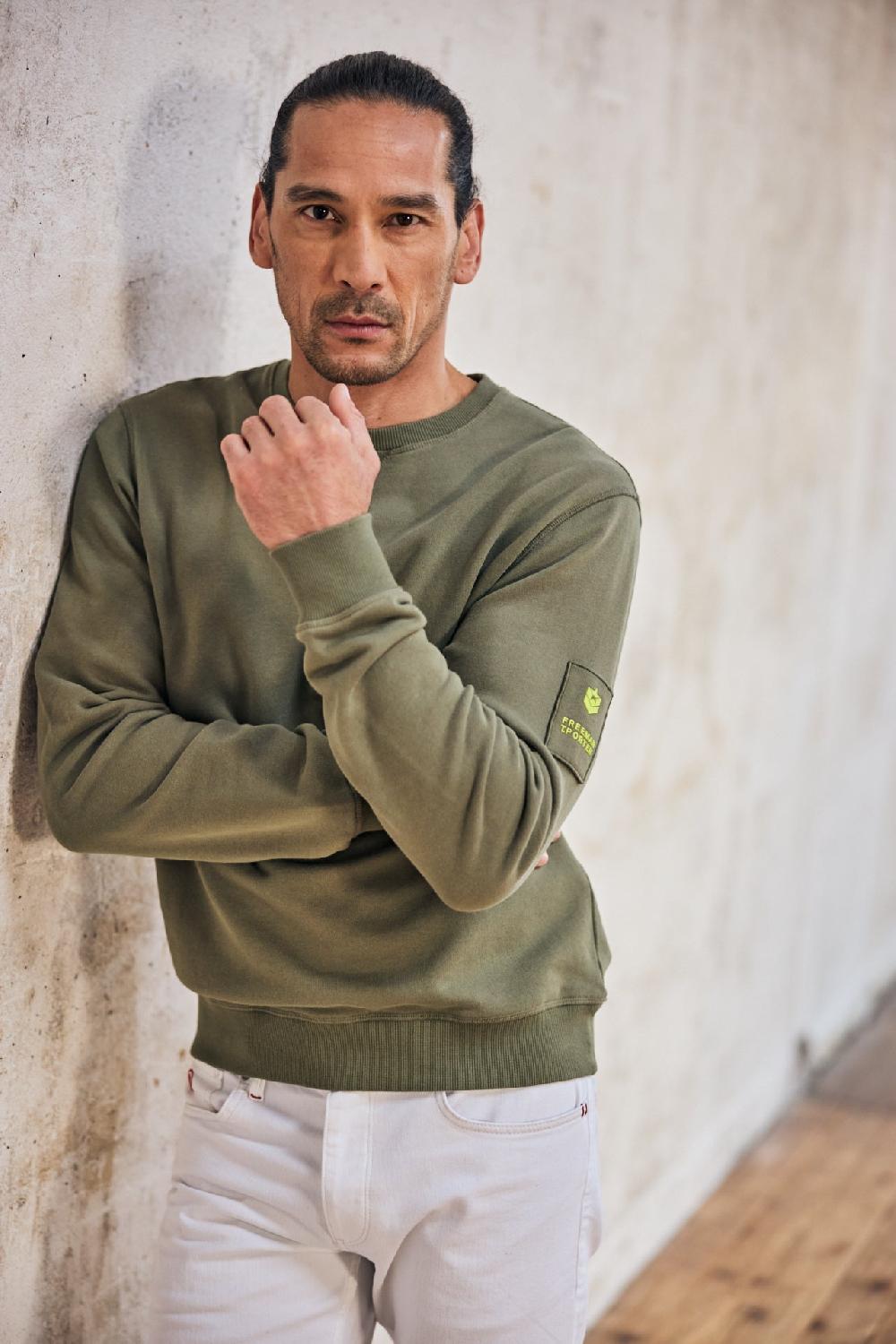 freeman t. porter Baton Snug Sweat col rond Homme deep lichen green freeman t. porter Baton Snug Sweat col rond Homme deep lichen green