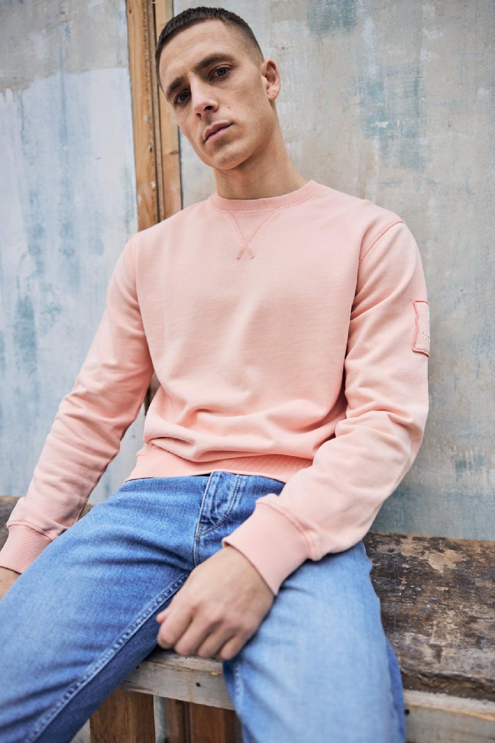 Freeman T. Porter Baton Snug Sweat Col Rond Homme Dusty Pink