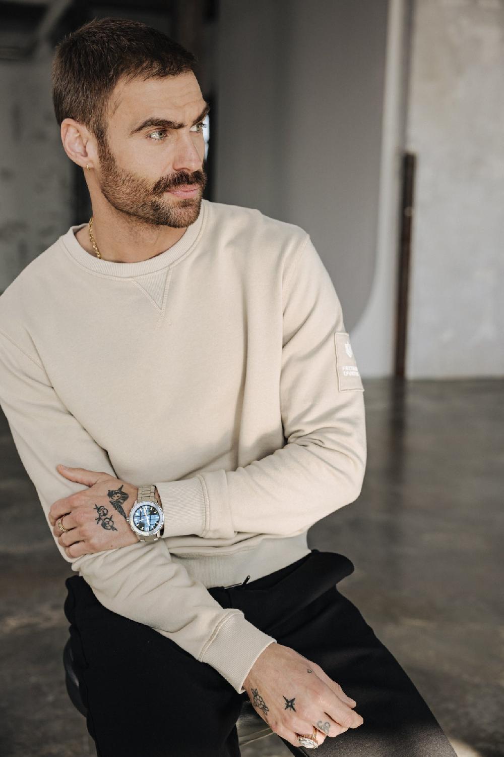 Freeman T. Porter Baton Snug Sweat Col Rond Homme Overcast