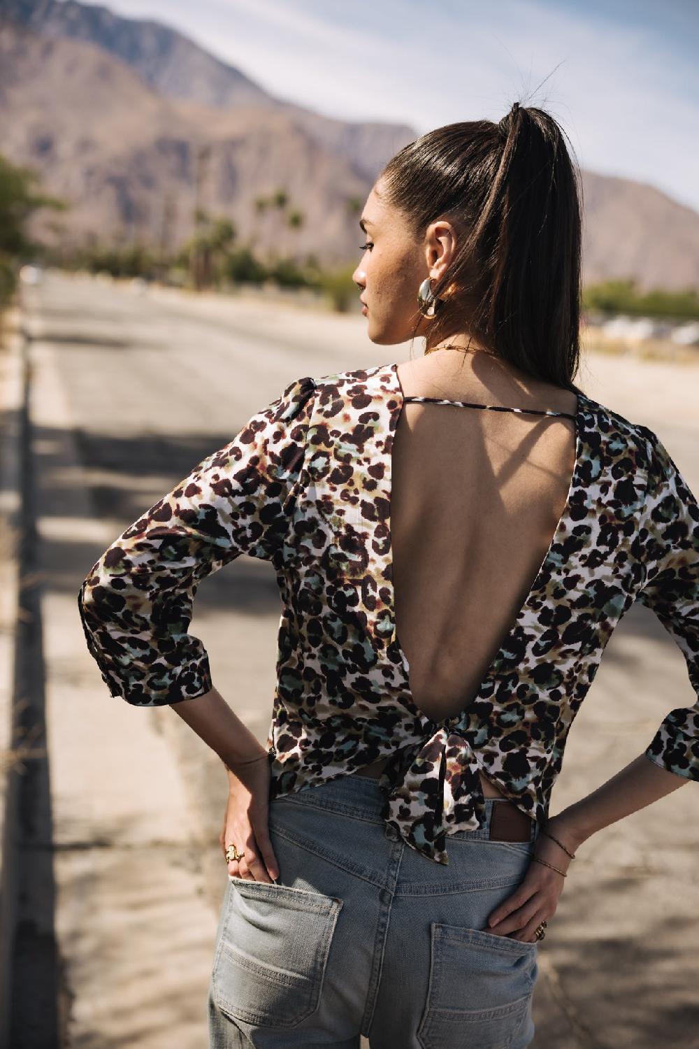 Freeman T. Porter Baylee Leo Top Décolleté Dos Femme Original