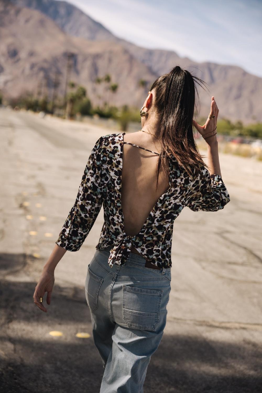 freeman t. porter Baylee Leo Top décolleté dos Femme original