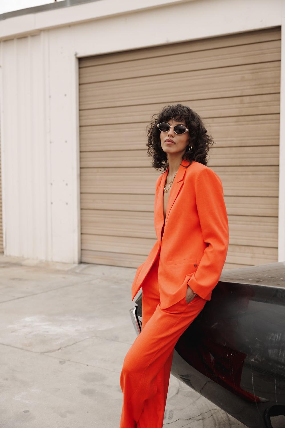 Freeman T. Porter Bernie Plain Linen Blazer Droit En Lin Femme Tigerlily