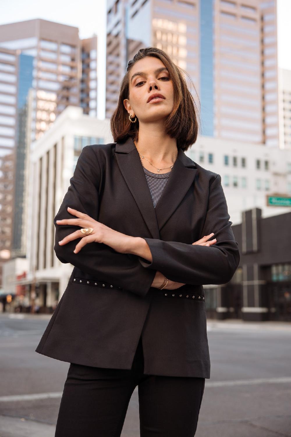 freeman t. porter Bernie Polyneo Blazer droit Femme black