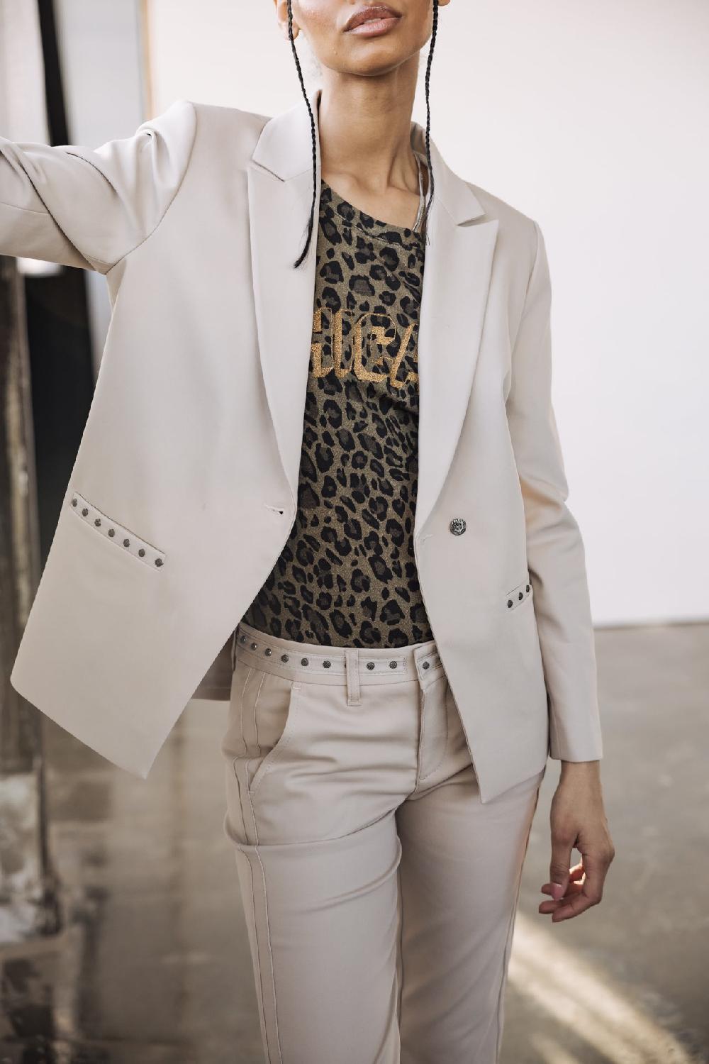 Freeman T. Porter Bernie Polyneo Light Blazer Droit Femme Beige