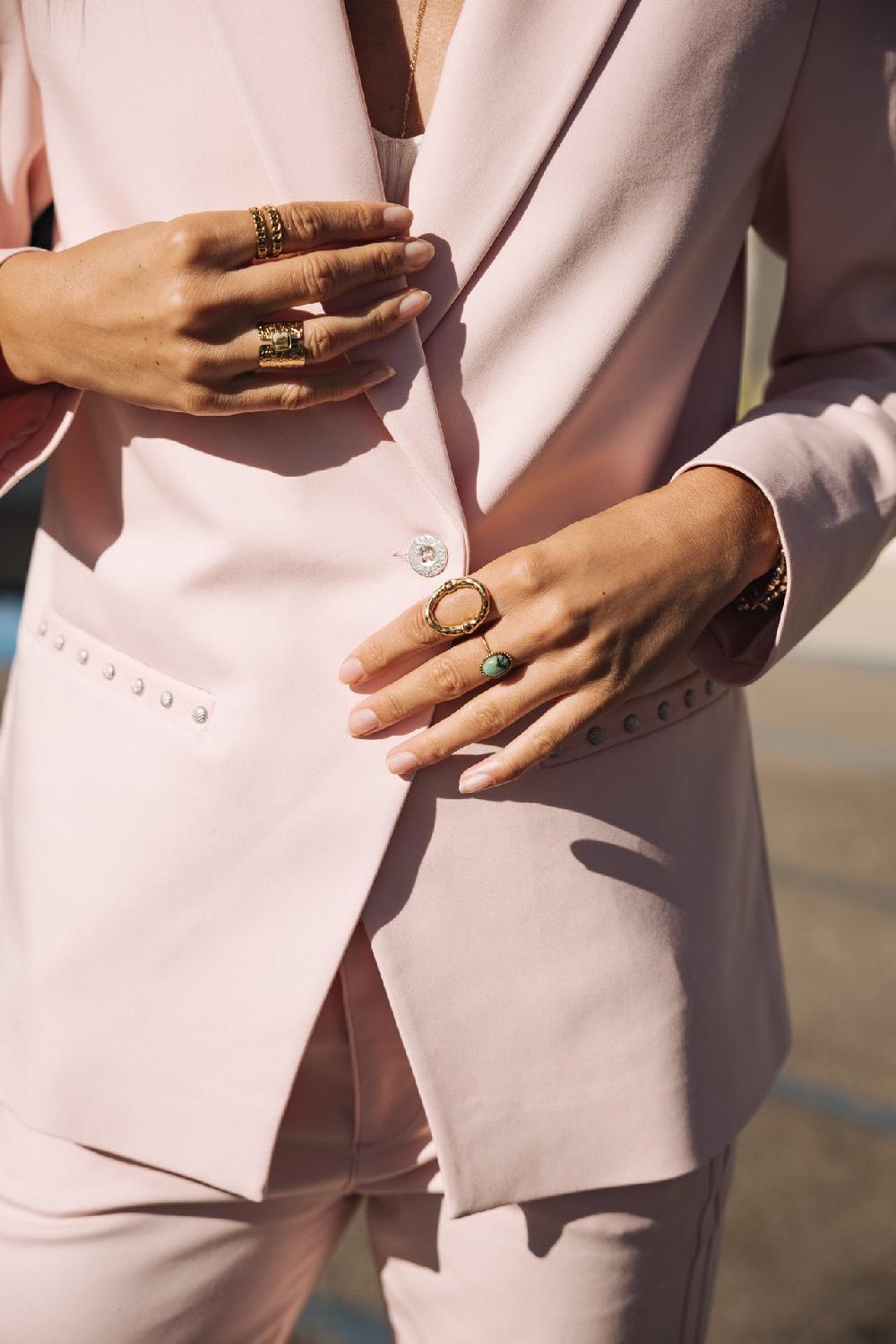 Freeman T. Porter Bernie Polyneo Light Blazer Droit Femme Light Pink