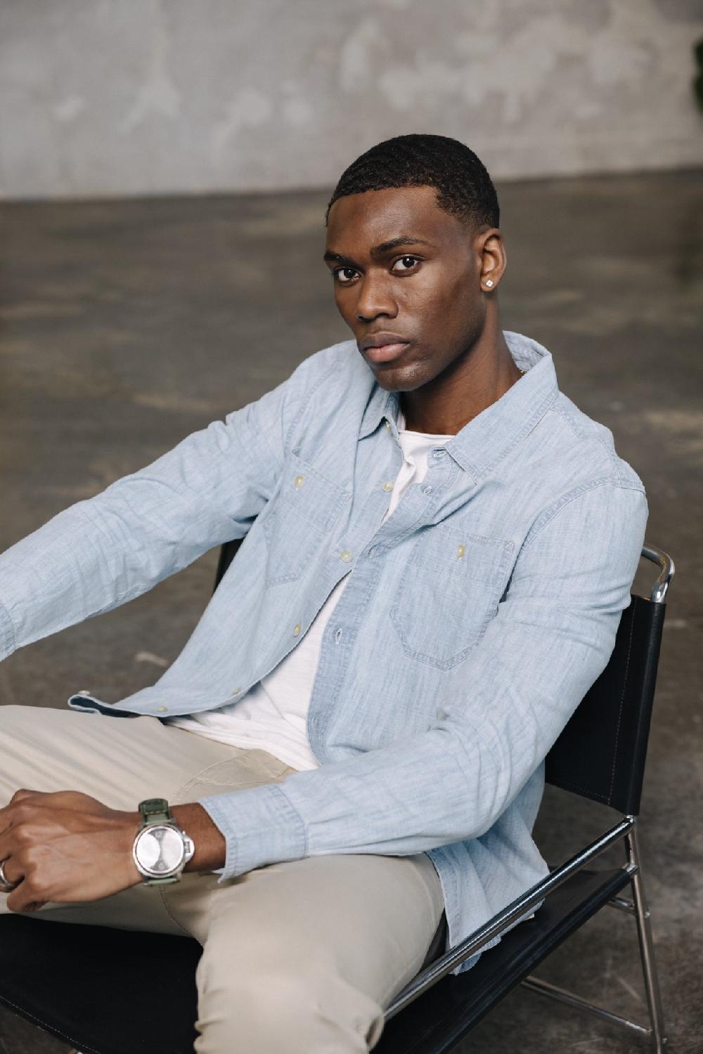 freeman t. porter Bolton Denim Chemise straight Homme chambray blue