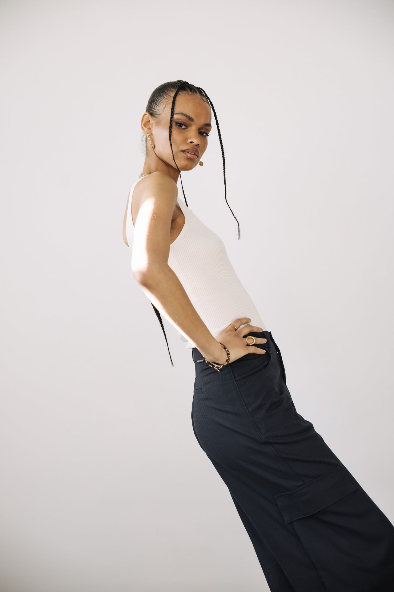 Freeman T. Porter Bono Crown Pantalon Large Cargo Femme Navy