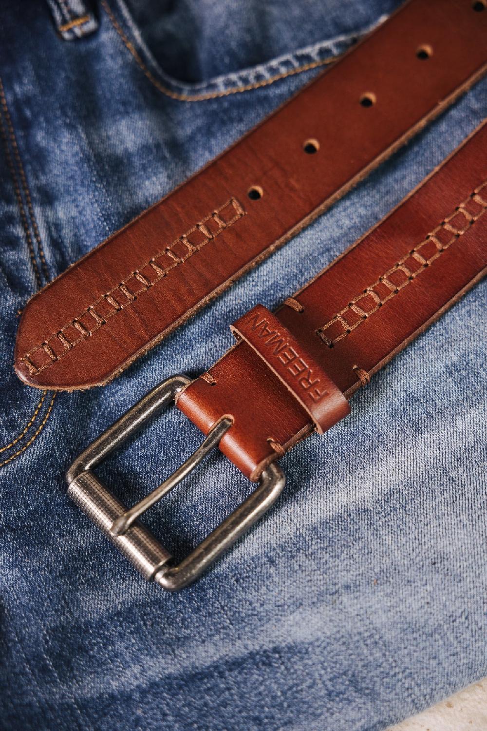 freeman t. porter Bower Ceinture en cuir Homme brown