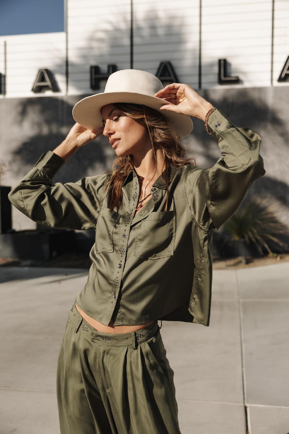 freeman t. porter Caretina Silken Chemise avec clous Femme four leaf clover