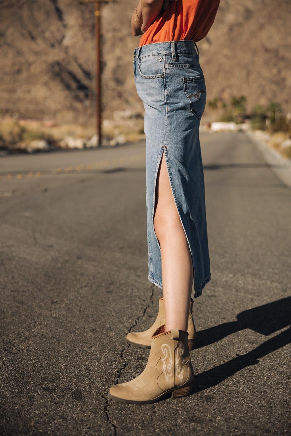 Freeman T. Porter Carla Denim Jupe Longue En Denim Femme Syracuse