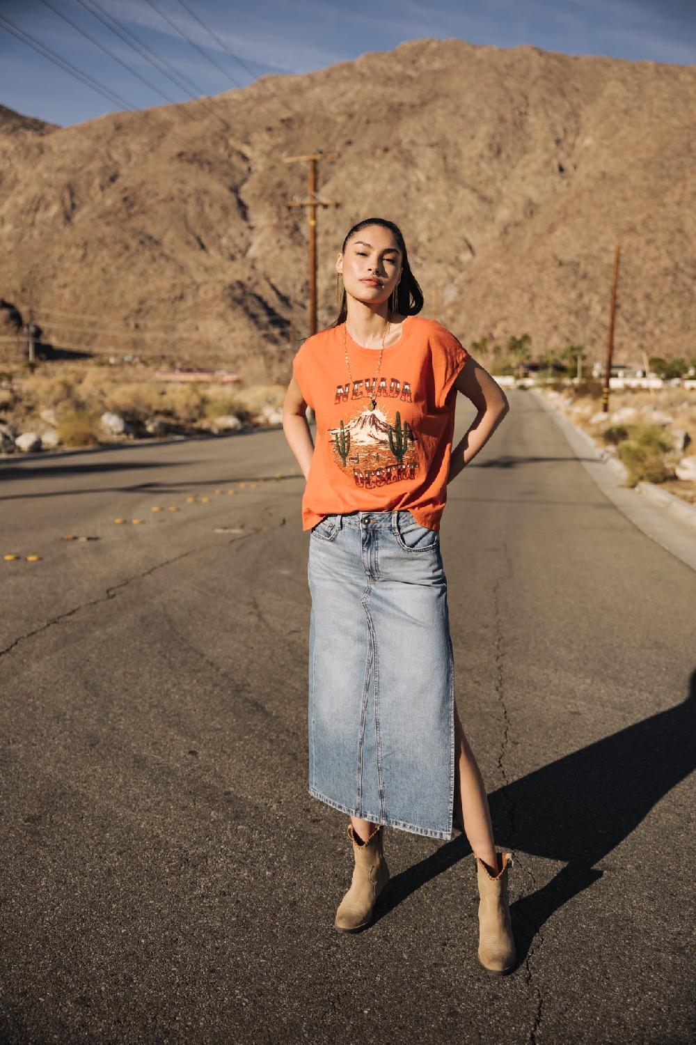 freeman t. porter Carla Denim Jupe longue en denim Femme syracuse