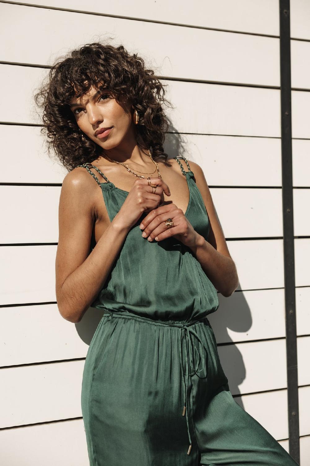 Freeman T. Porter Carlane Plain Color Combinaison Palazzo Femme Thyme