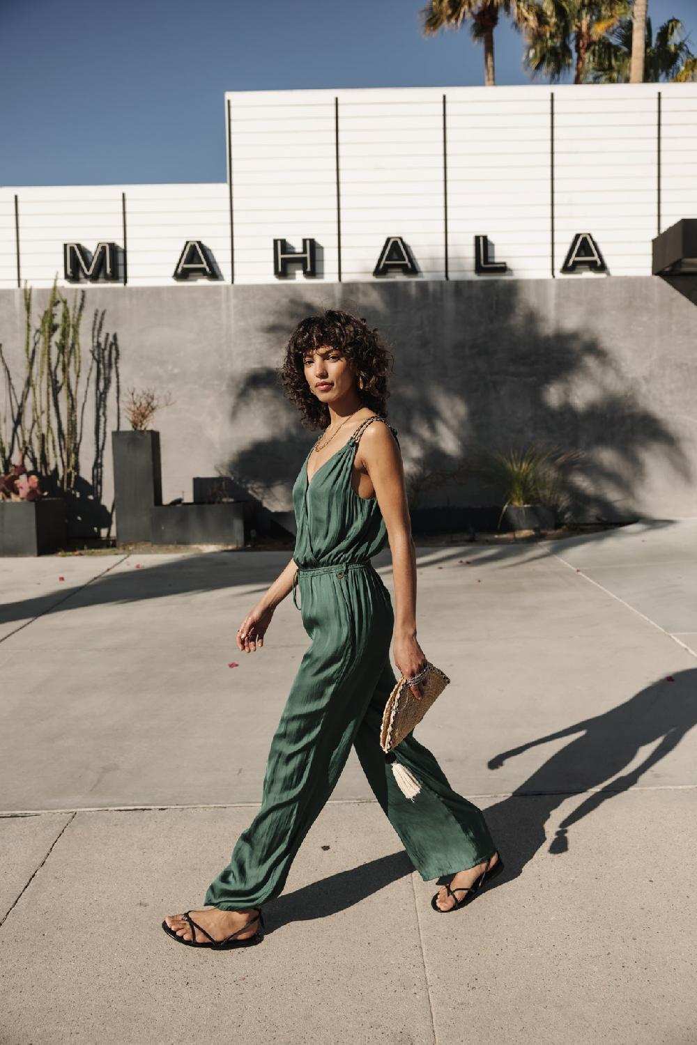 freeman t. porter Carlane Plain Color Combinaison palazzo Femme thyme