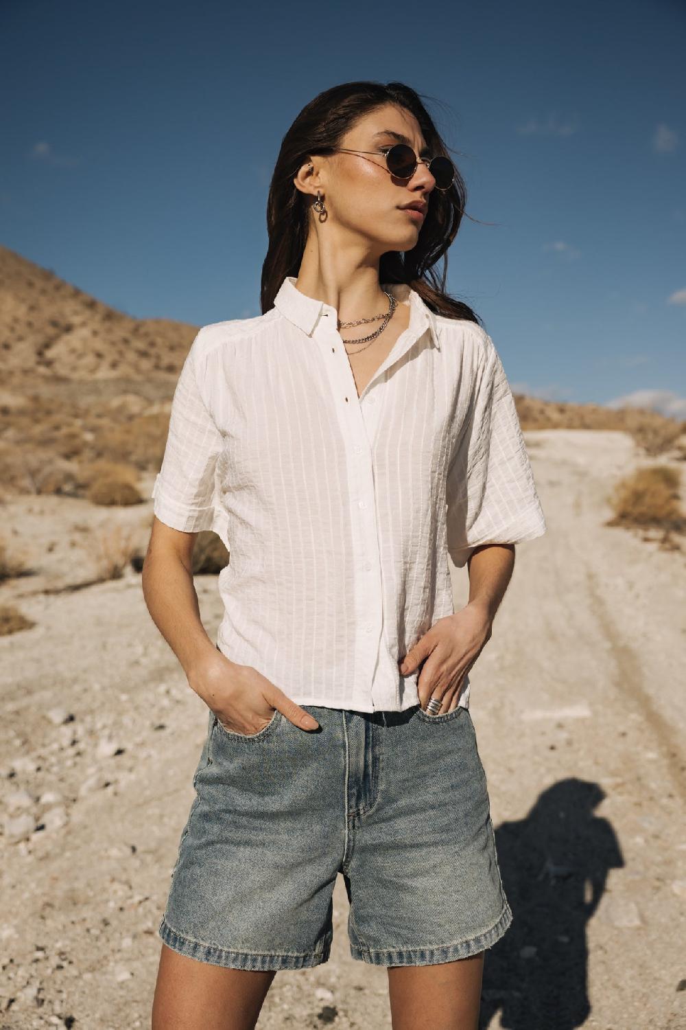 Freeman T. Porter Carmelia Chemise Courte Femme White