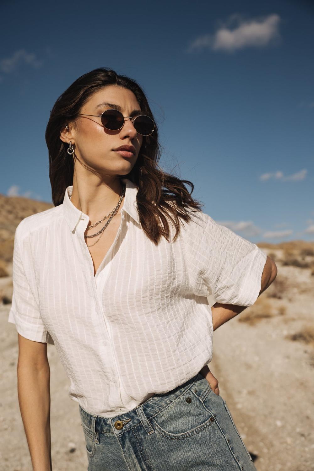 freeman t. porter Carmelia Chemise courte Femme white freeman t. porter Carmelia Chemise courte Femme white