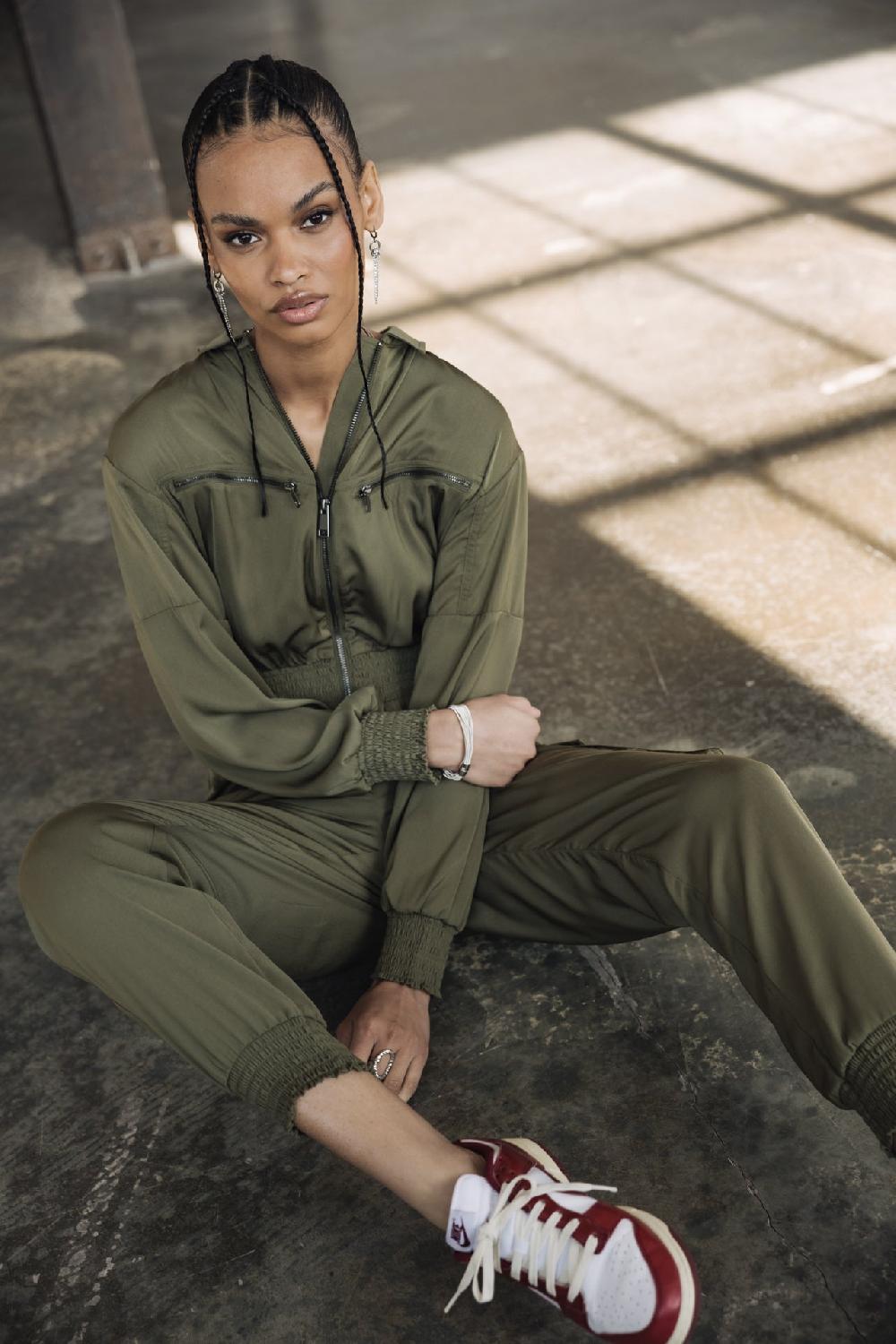 Freeman T. Porter Cartie Silken Combinaison Cargo Femme Four Leaf Clover