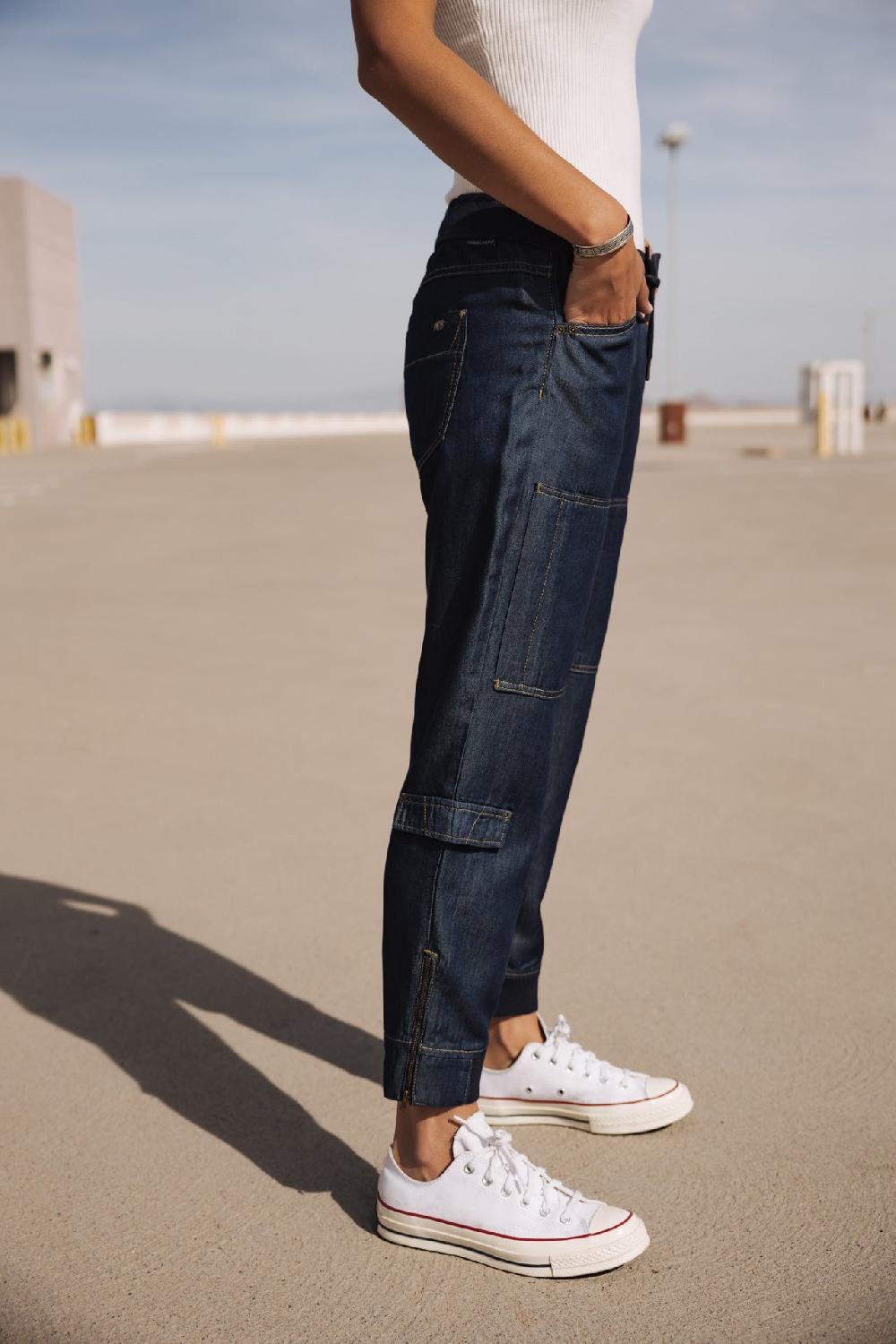 Freeman T. Porter Celine Denim Jeans Cargo Femme Mauricia Dark