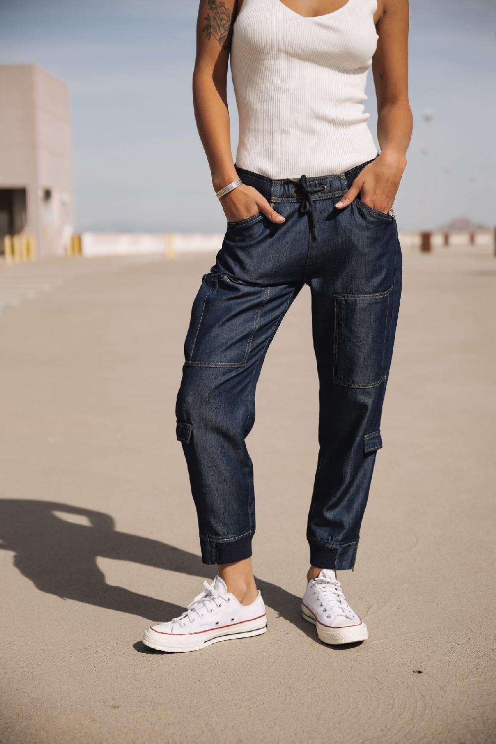 freeman t. porter Celine Denim Jeans cargo Femme mauricia dark