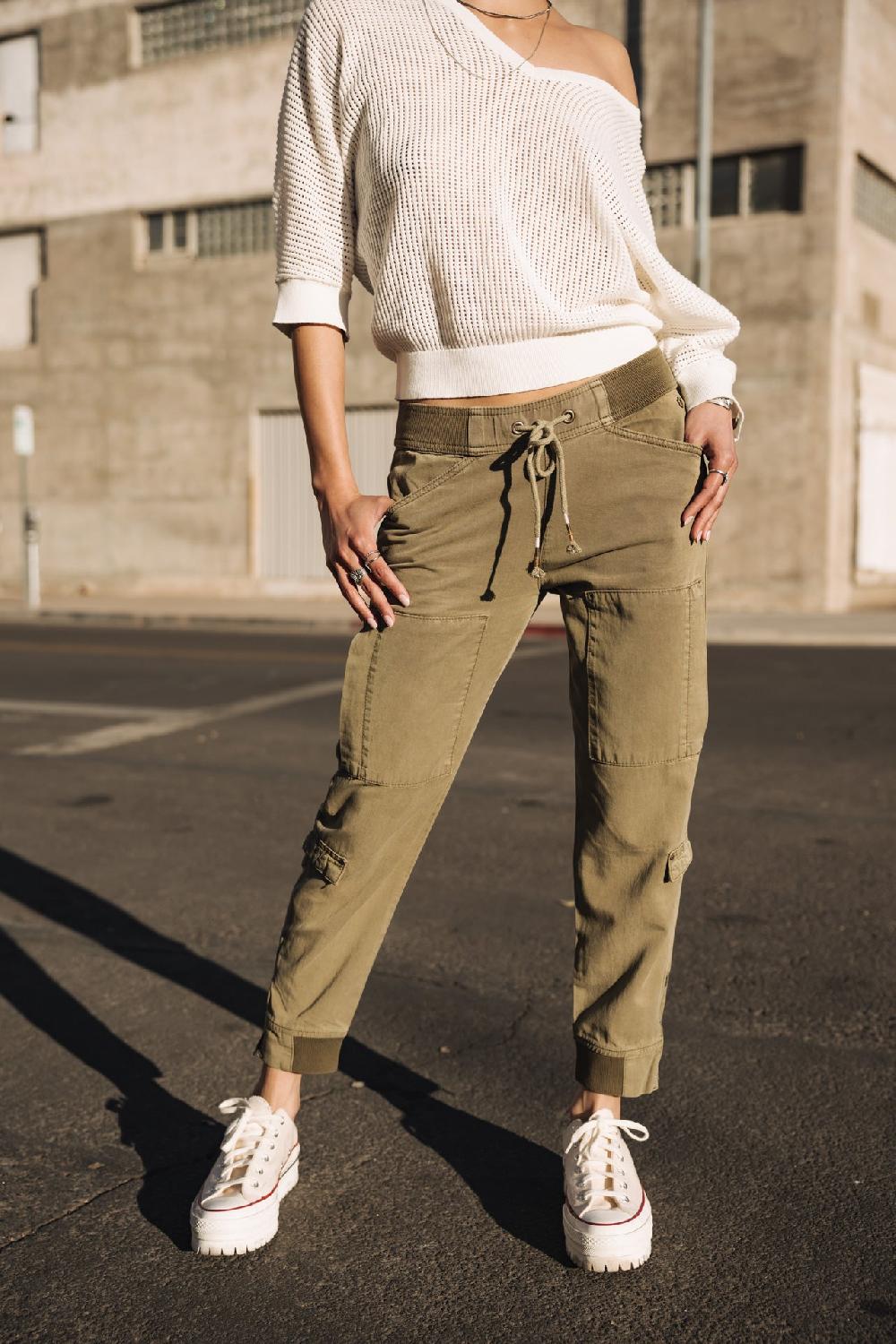 freeman t. porter Celine Jazz Pantalon cargo Femme deep lichen green