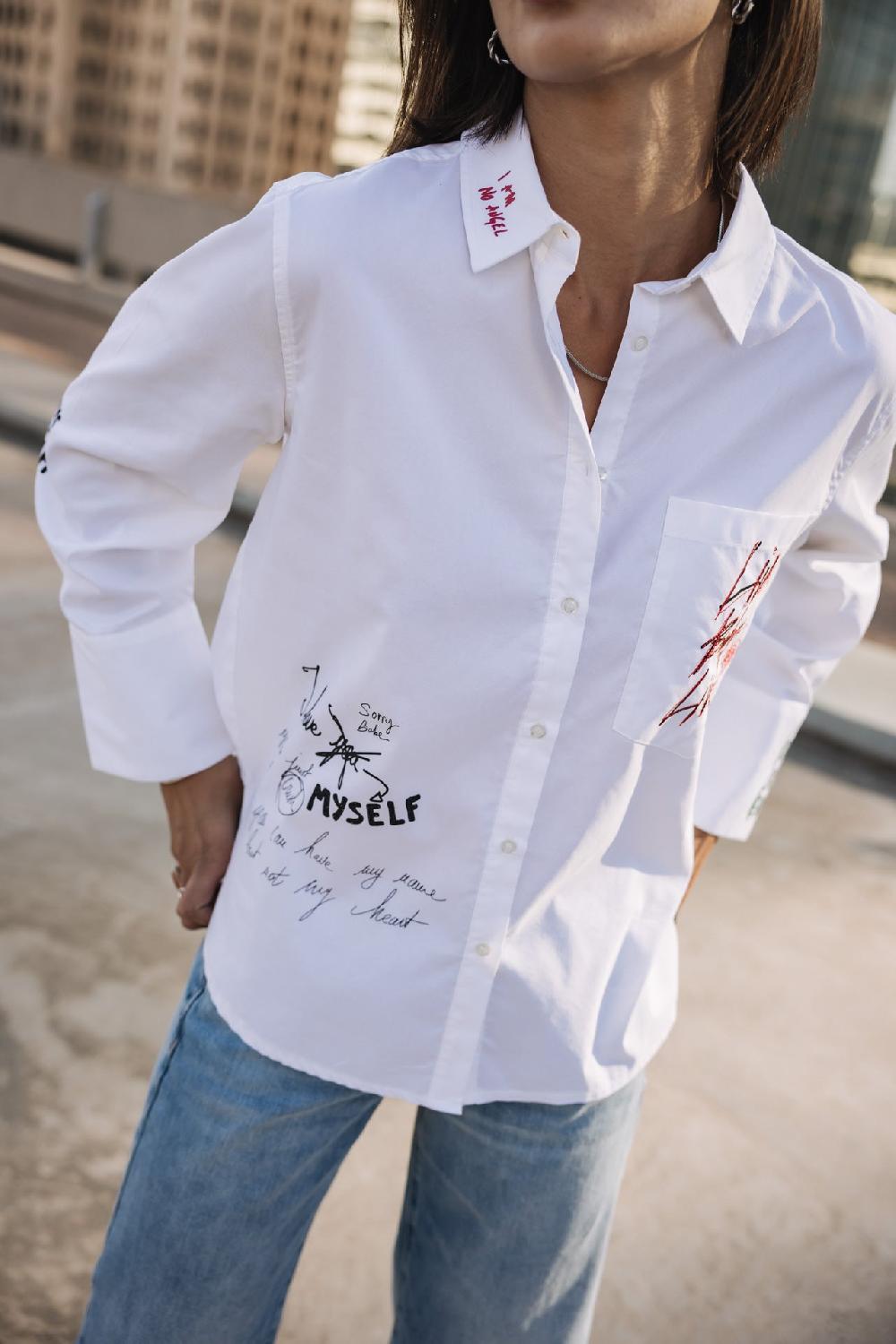 freeman t. porter Chestine Graf Chemise brodée Femme snow white