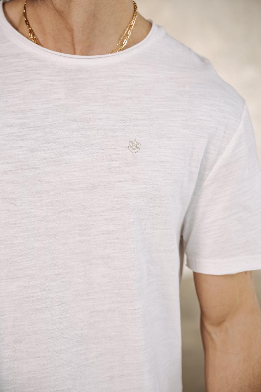 Freeman T. Porter Chuck Kansas T-shirt Brodé Homme Bright White