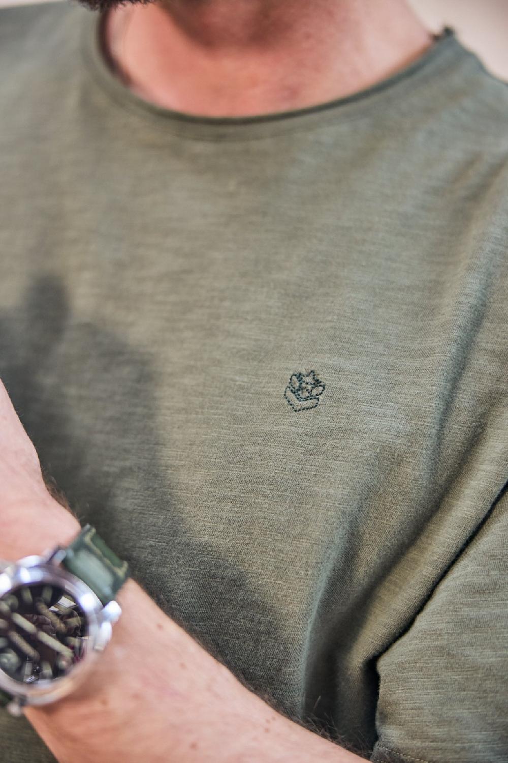 Freeman T. Porter Chuck Kansas T-shirt Brodé Homme Deep Lichen Green