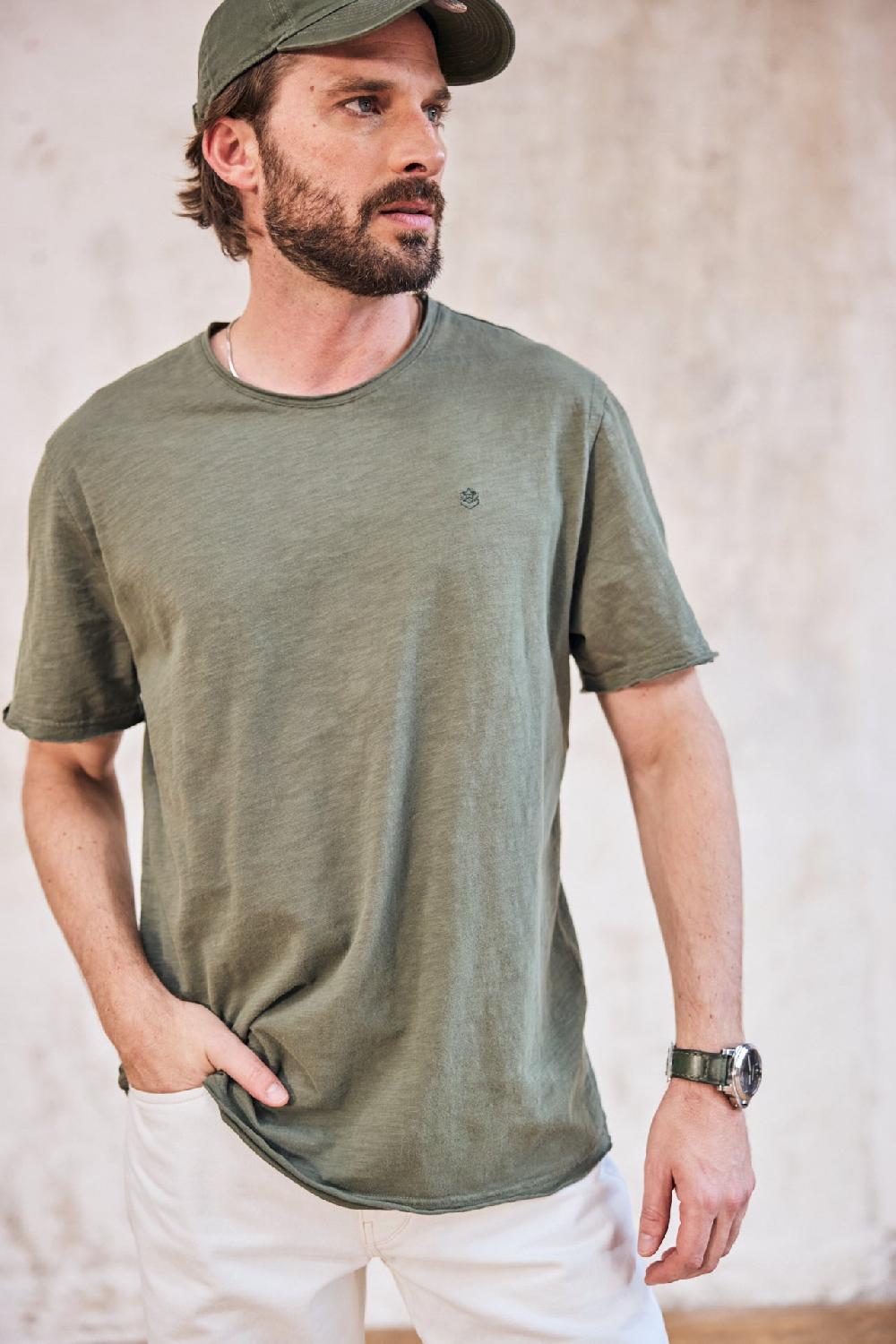 Freeman T. Porter Chuck Kansas T-shirt Brodé Homme Deep Lichen Green