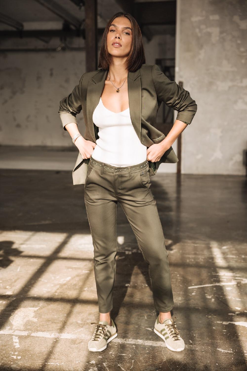 Freeman T. Porter Claudia Polyneo Light Pantalon Slim Femme Four Leaf Clover