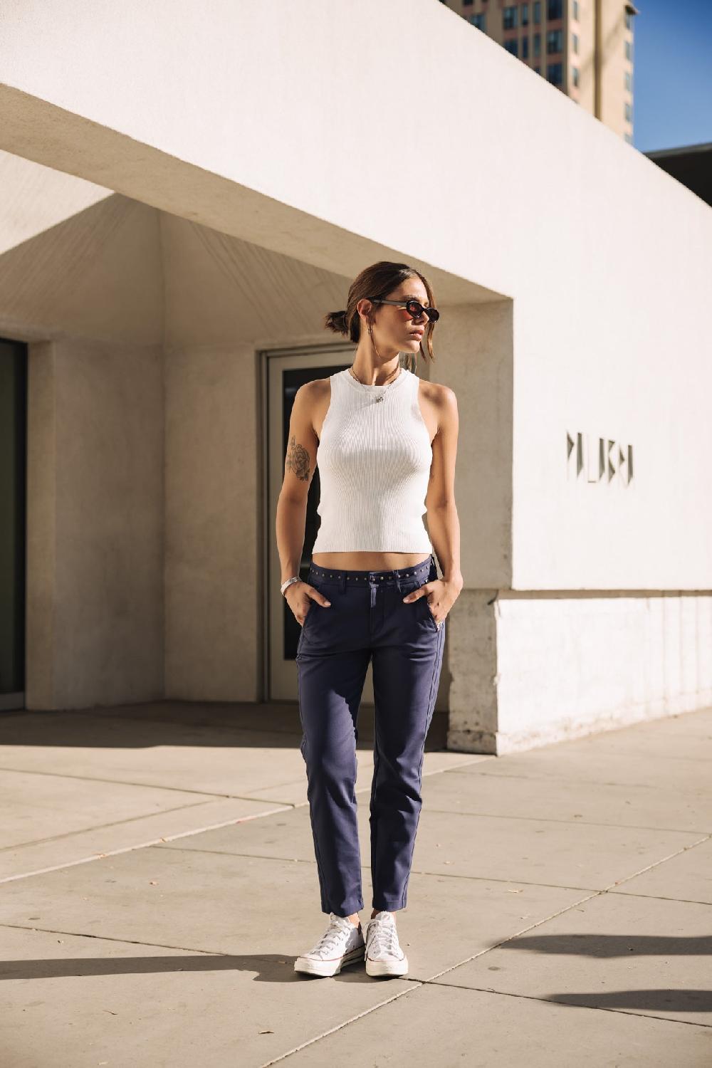 Freeman T. Porter Claudia Polyneo Light Pantalon Slim Femme Indigo