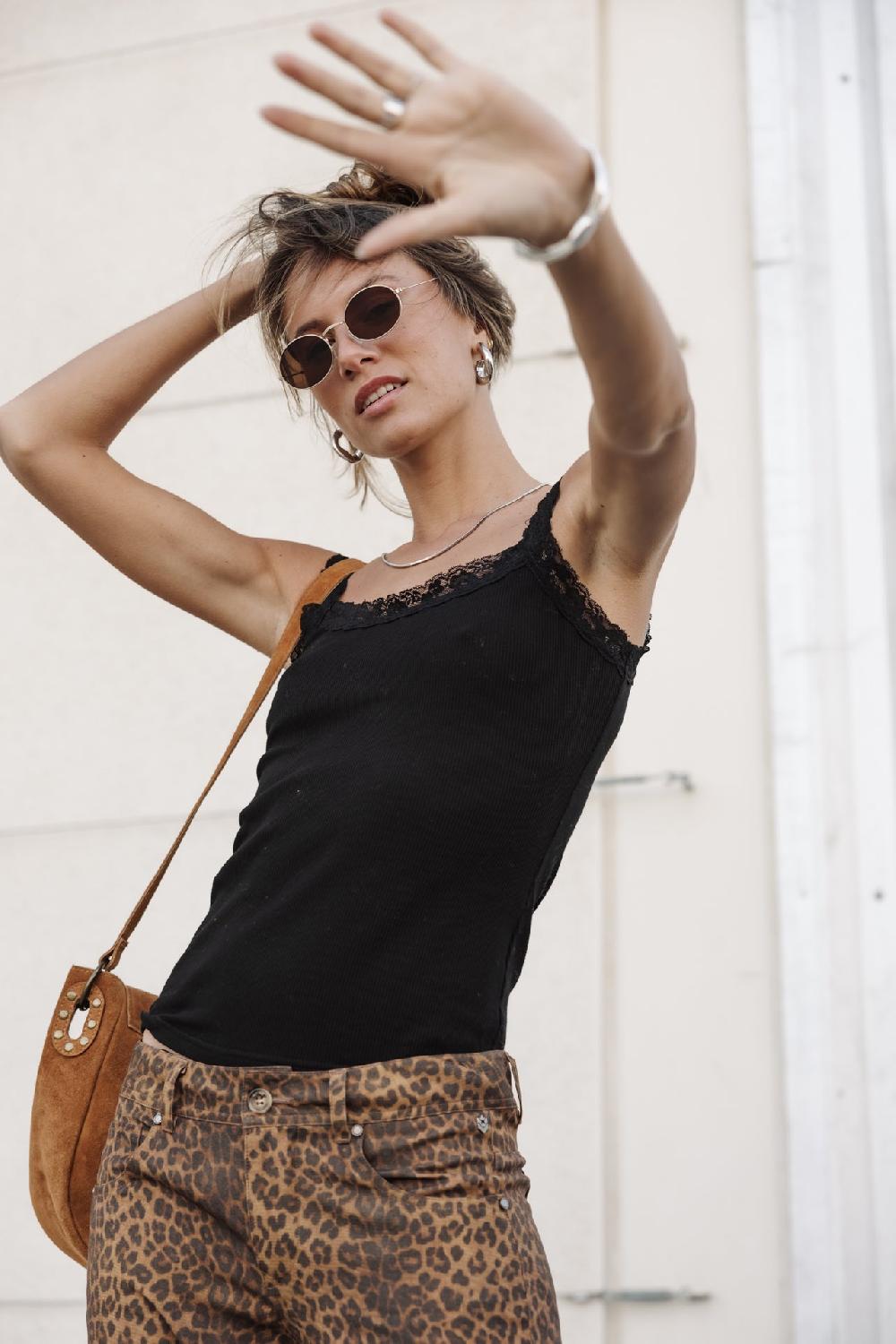 freeman t. porter Dansy Lace Débardeur dentelle Femme black